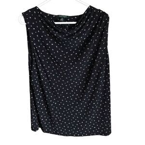 Lauren Ralph Lauren top blouse sleeveless Size 1X black summer casual